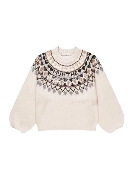 Dzianinowy sweter Munthe beżowy