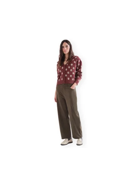 Cardigan Compania Fantastica cu model floral maro