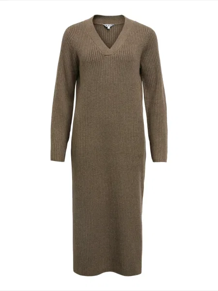 OBJECT Rochie tricotat OBJELVA amestecat maro