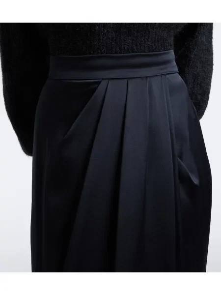 Fusta maxi Max Mara de mătase drapată negru