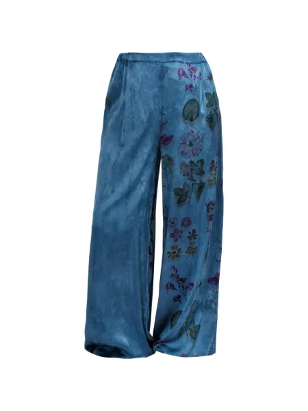 Pantaloni palazzo Avant Toi cu model floral cu imagine albastru