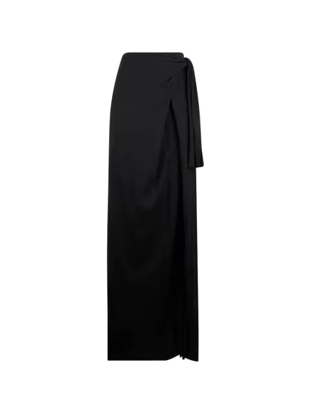 Fustă Alberta Ferretti cu talie înaltă drapată negru