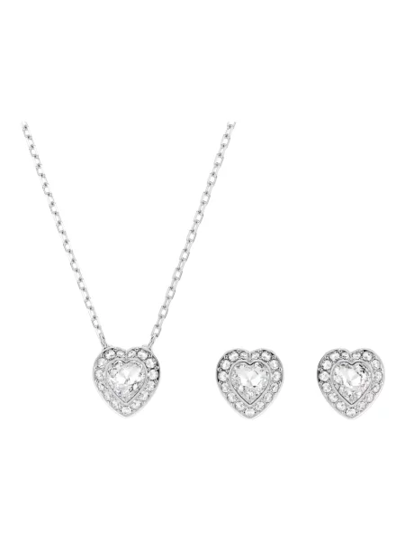 Naszyjnik Swarovski w serca biały