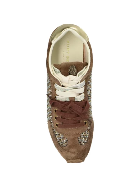 Sneakers Kurt Geiger London με κορδόνια με δαντέλα καφέ