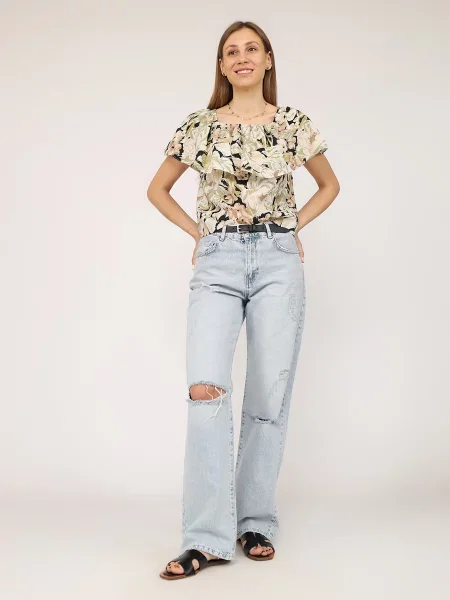 Джинси мом YUKI блакитний