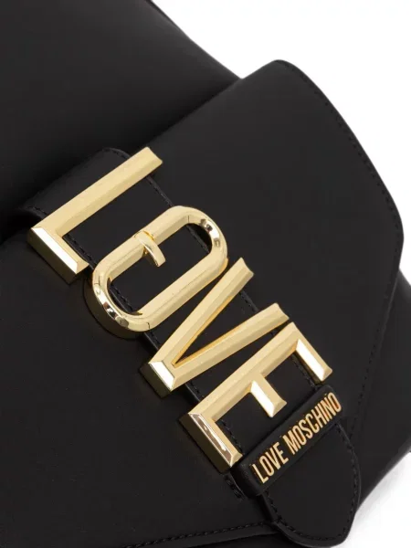Раница Love Moschino с катарама с автограф черно