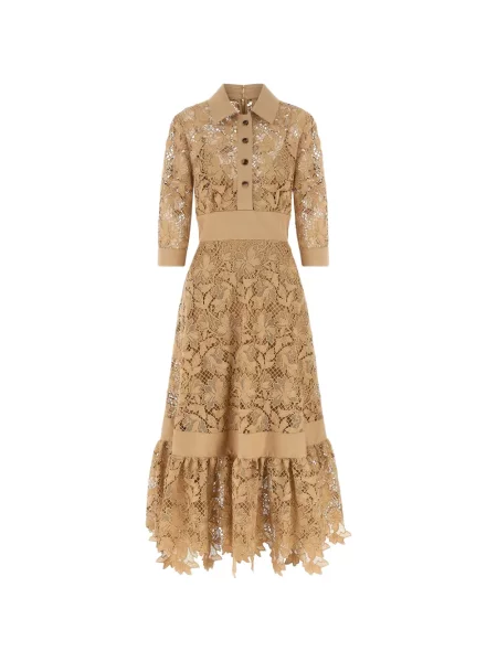 Rochie midi Elie Saab cu model floral cu volane