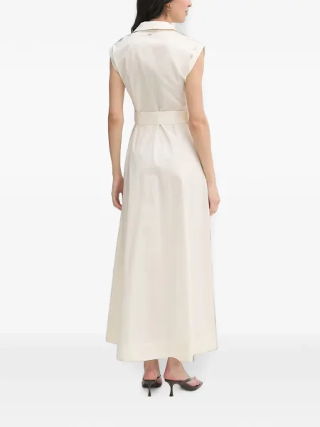 Cu centură rochie midi Gaudi fără mâneci alb