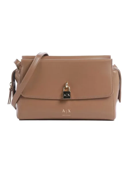Torebka crossbody Armani Exchange skórzana brązowa