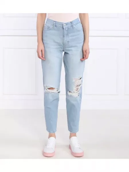 Calvin Klein Jeans Farmer mom jean ankle | boyfriend fit kék