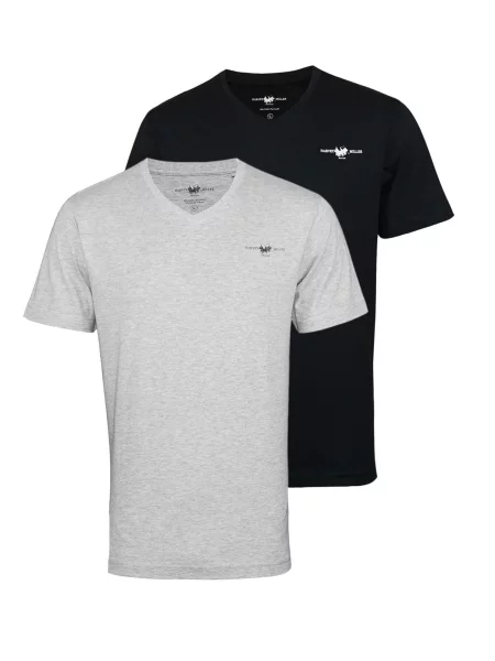 HARVEY MILLER Majica pegasto siva / črna bela