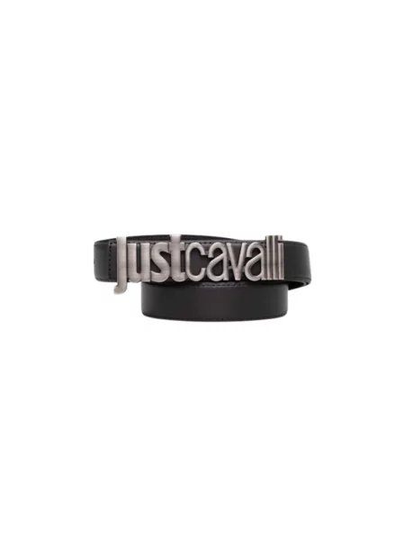 Pasek Just Cavalli z logo czarny