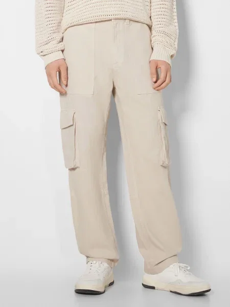 Bershka Cargo nadrágok ekrü