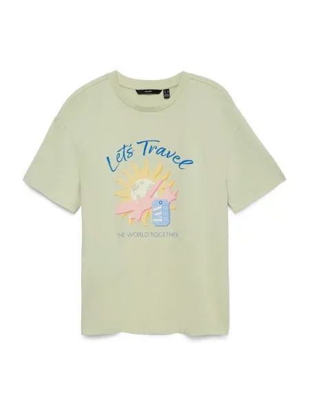 VERO MODA Tricou VMNINNA MIA / galben lămâie / verde pastel / roz albastru