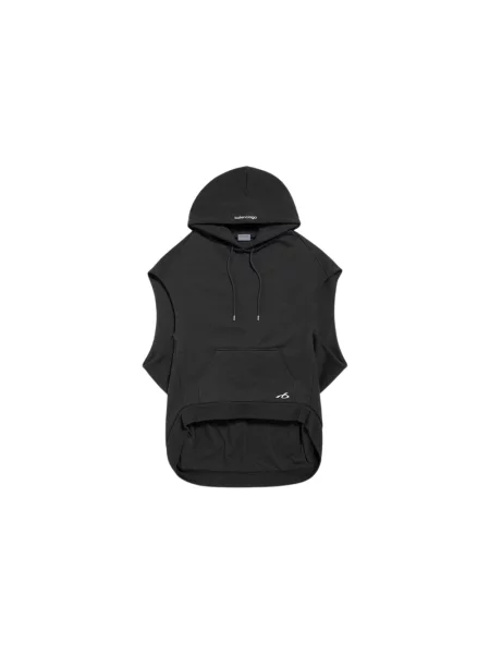 Lniana bluza z kapturem Balenciaga czarna