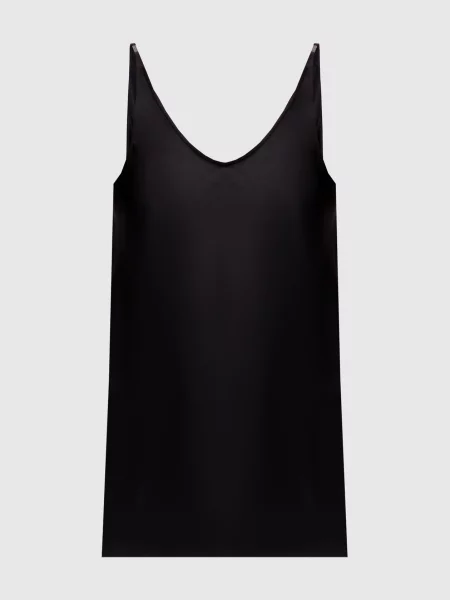 Топ із шовку з ланцюжком моніль Brunello Cucinelli чорний