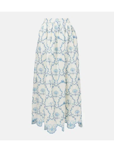 Fusta maxi Agua By Agua Bendita de in cu model floral alb