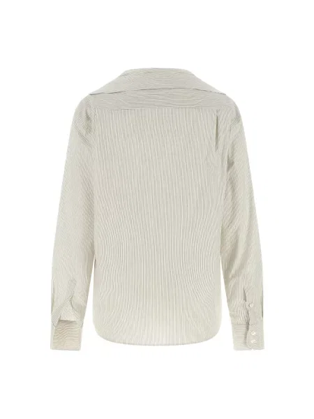 Koszula Mm6 Maison Margiela w paski z paskiem biała