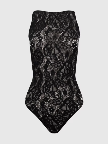 Боді в ажурний візерунок Wolford чорне