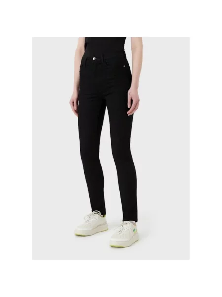 Skinny jeansy skinny Emporio Armani czarne