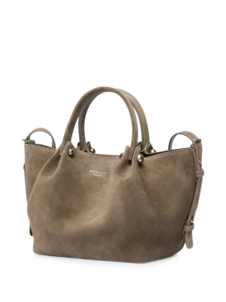 Geantă shopper Weekend Max Mara din piele de căprioară maro
