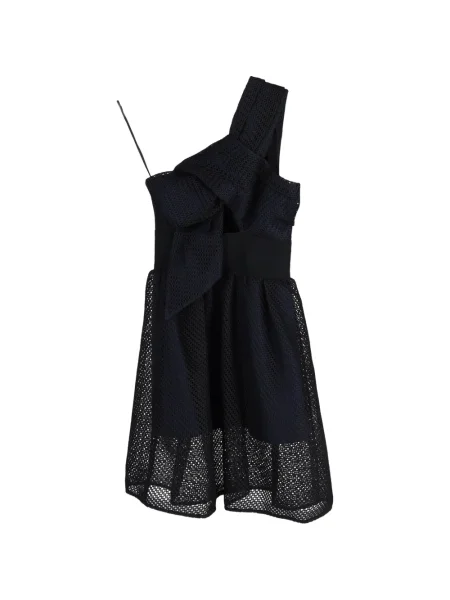 Rochie Self-portrait plasă cu un umăr gol de costum negru