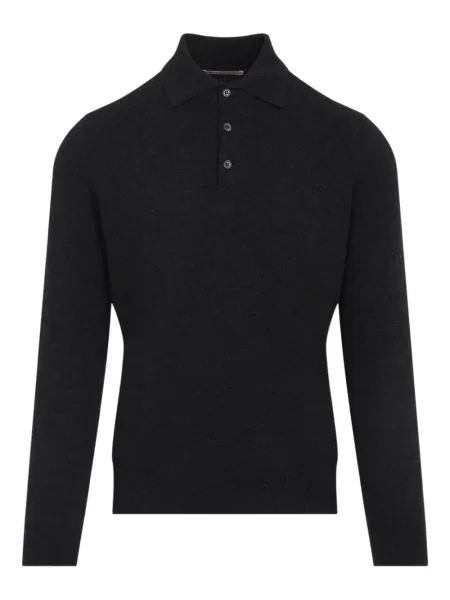 Lung tricou polo Brunello Cucinelli gri