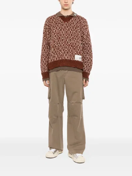 Pulover Maison Mihara Yasuhiro tricotate maro