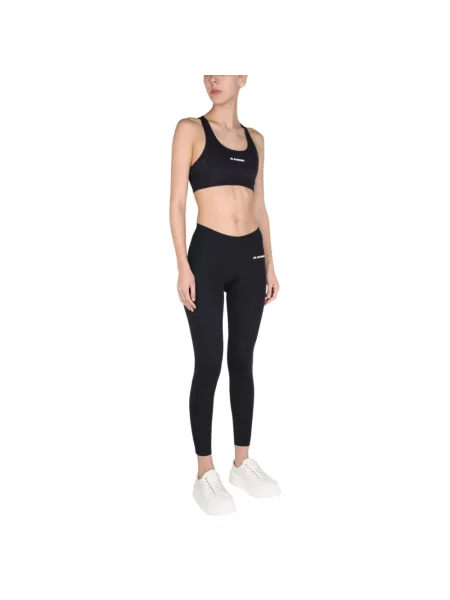 Legginsy Jil Sander z logo czarne