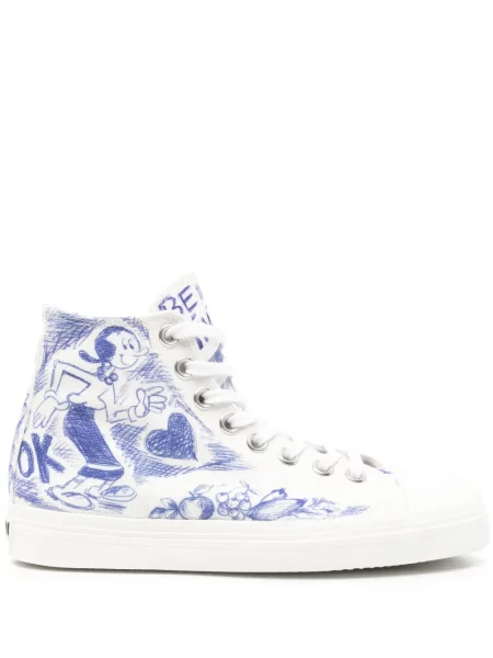 Sneakerși Moschino cu imagine alb