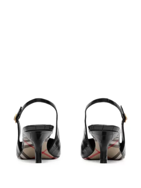 Pantofi cu toc Burberry din piele slingback negru