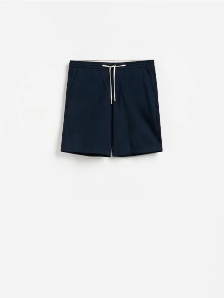 Reserved Pantaloni scurți jogger cu adaos de in bleumarin