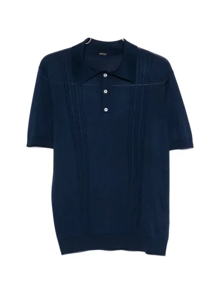 Polo Kiton scurt albastru