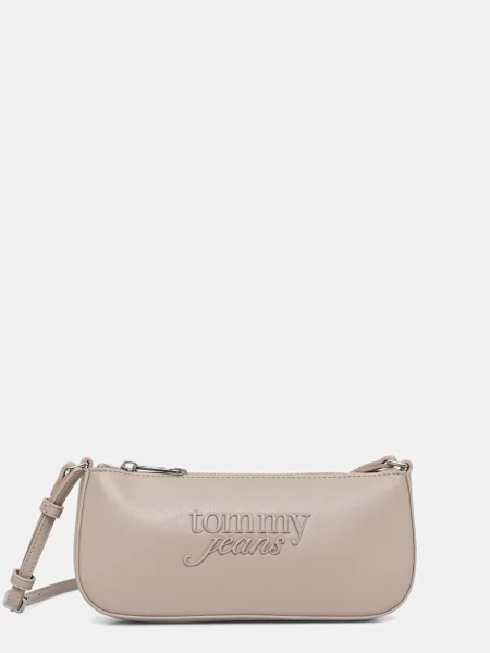 Tommy Jeans μικρή Τσάντα γυναικεία από απομίμηση δέρματος μπεζ