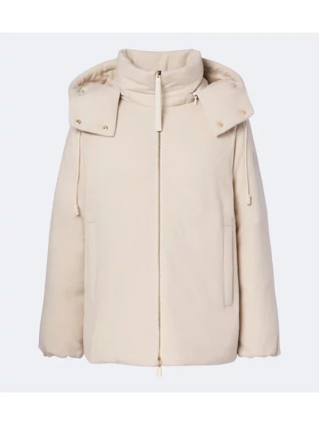 Geacă cu puf Moncler de lână bej