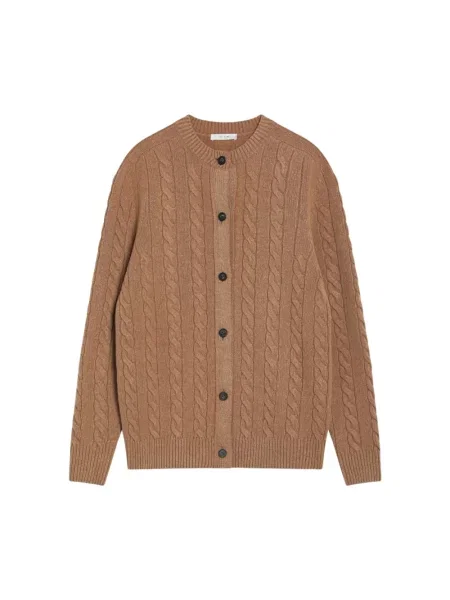 Kardigan The Row wełniany brązowy