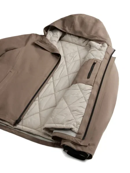 Geacă Woolrich cu glugă maro