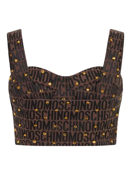 Krótki top Moschino brązowy