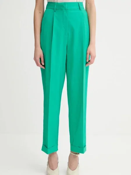 Morgan spodnie fason chinos high waist PAKOY zielony