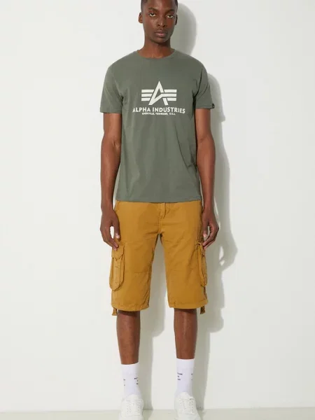 ALPHA INDUSTRIES Majica kaki bijela