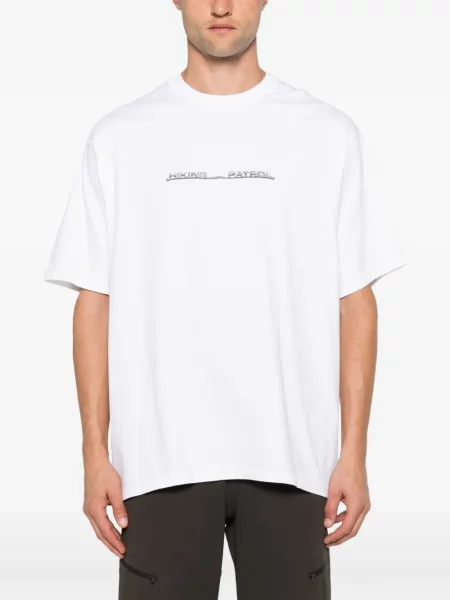 Tricou Hiking Patrol cu imagine de drumeție alb