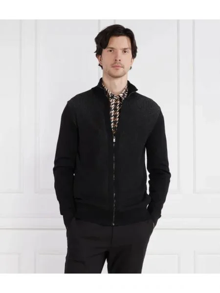 BOSS BLACK De lână pulover Ofiato negru
