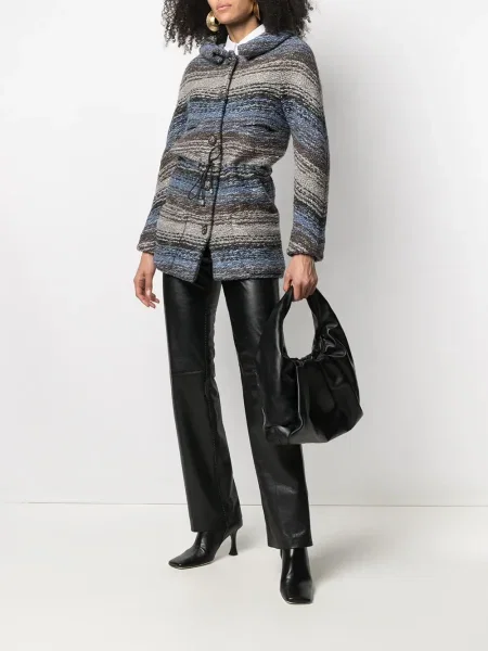 Pruhovaná bunda Chanel Pre-owned šedá