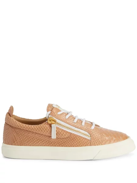Sneakerși Giuseppe Zanotti din piele portocaliu