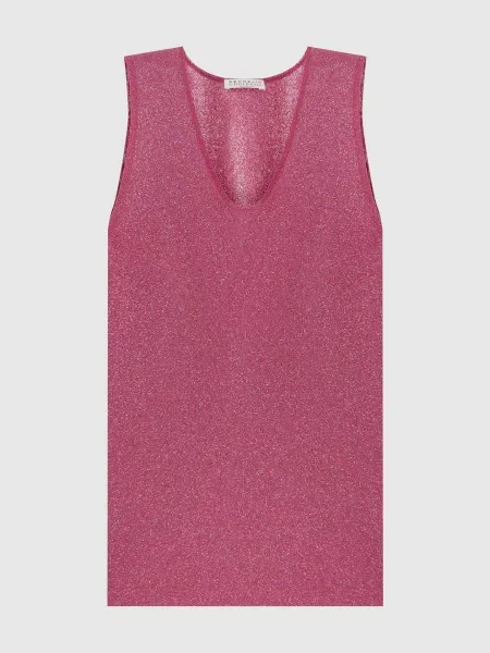 Топ з люрексом Brunello Cucinelli рожевий