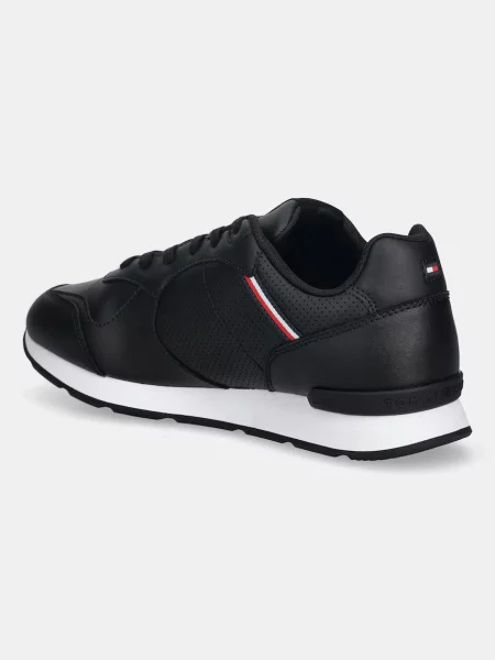 Kožené tenisky Tommy Hilfiger RUNNER ICON LEATHER černá