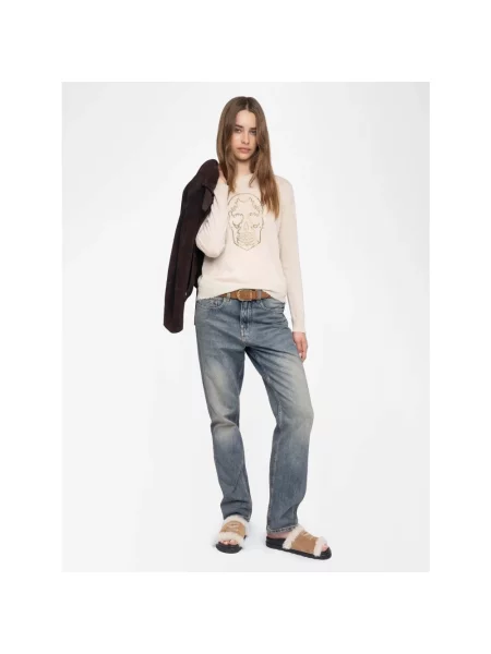 Sweter Zadig & Voltaire z kaszmiru beżowy