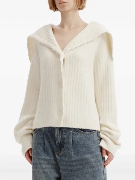 Gulerat cardigan B+ab tricotate alb