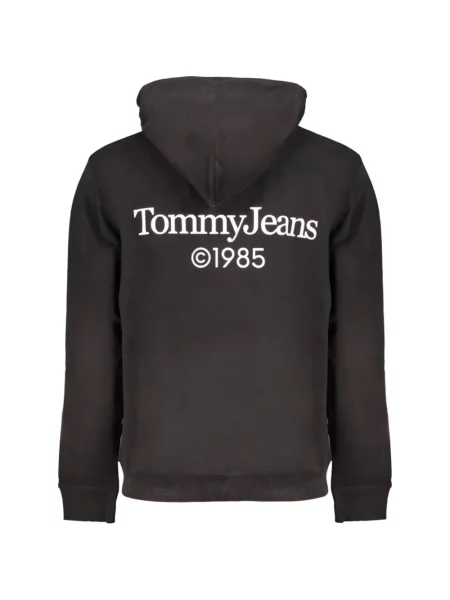 Hanorac cu glugă Tommy Jeans cu imagine negru