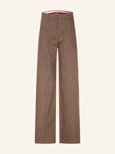 Max Mara Studio Marlene Kalhoty Gioia hnědá bílá